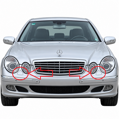 Mercedes-Benz E-Class W211 / S211  pre-facelift 2002-2006 капачета за пръскалки на фарове