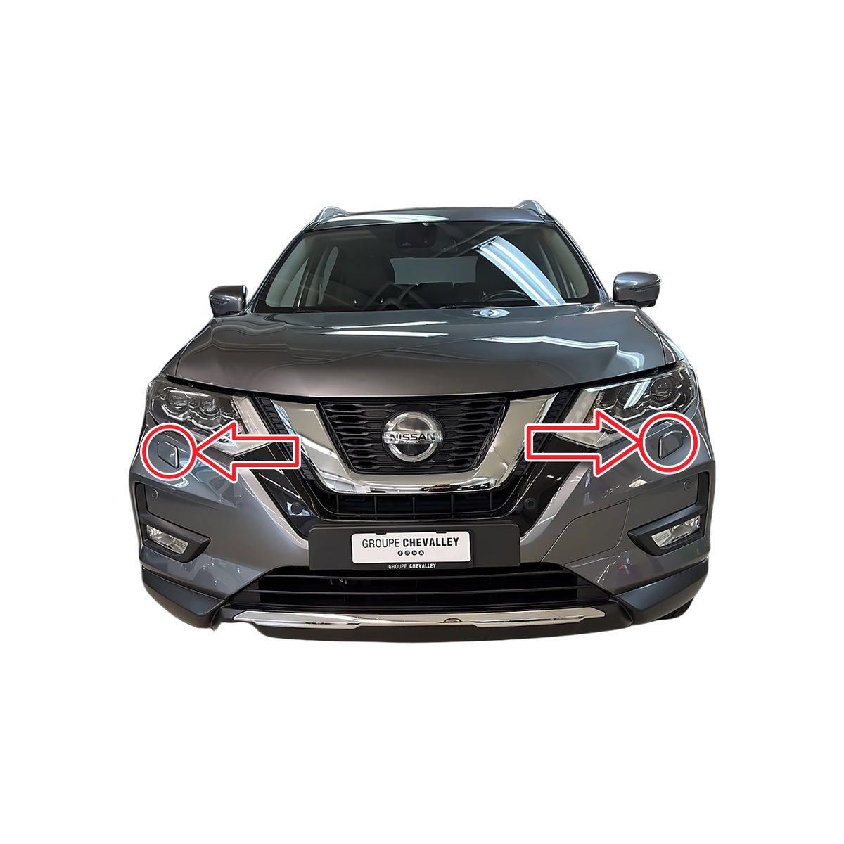 Nissan X-Trail T32 facelift 2017-2022 капачета за пръскалки на фарове