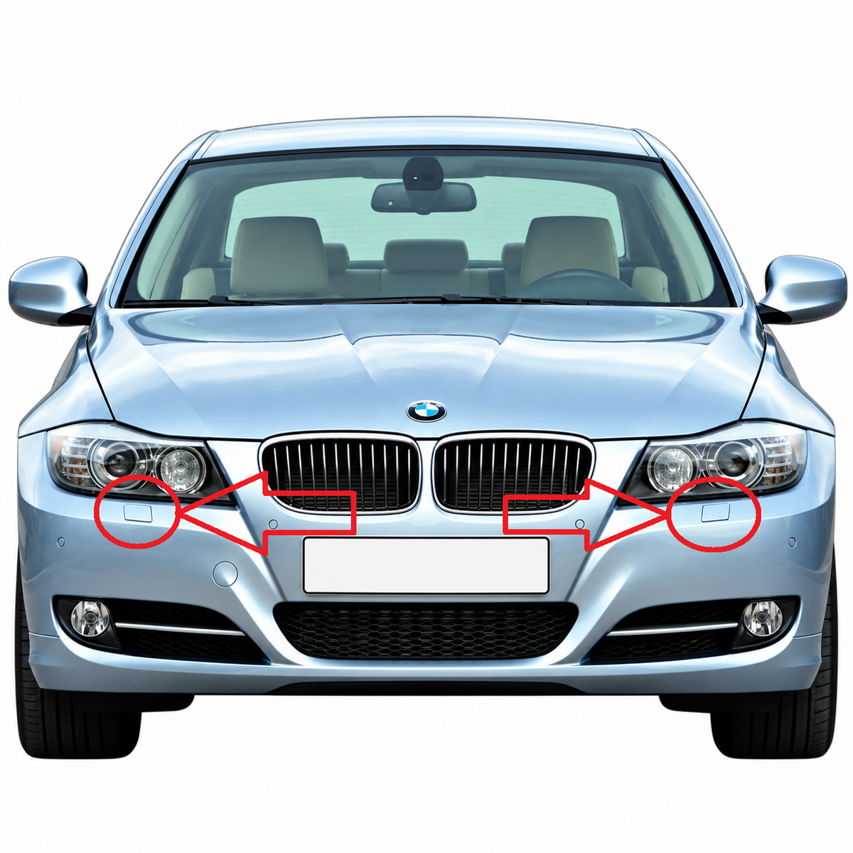 BMW 3 Series E90 / E91 facelift 2008-2012 капачета за пръскалки на фарове