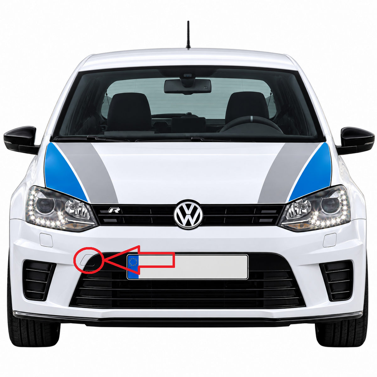 VW Polo 6R R WRC Street pre-facelift 2013-2014 капаче за кука за теглене