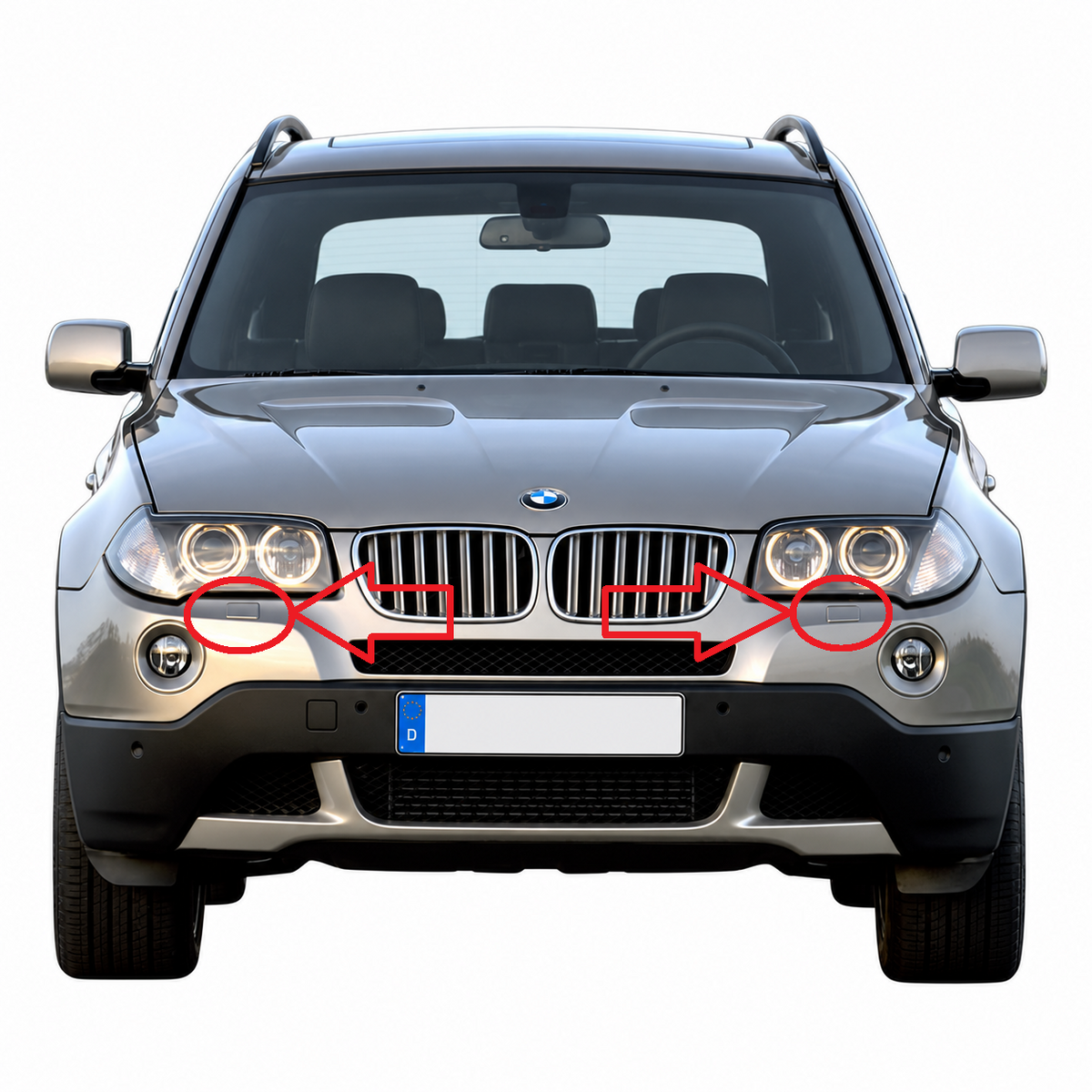 BMW X3 E83 Facelift 2006-2010 капачета за пръскалки на фарове