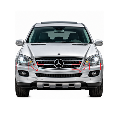 Mercedes ML W164 pre-facelift 2005-2008 капачета за пръскалки на фарове (обикновена броня)
