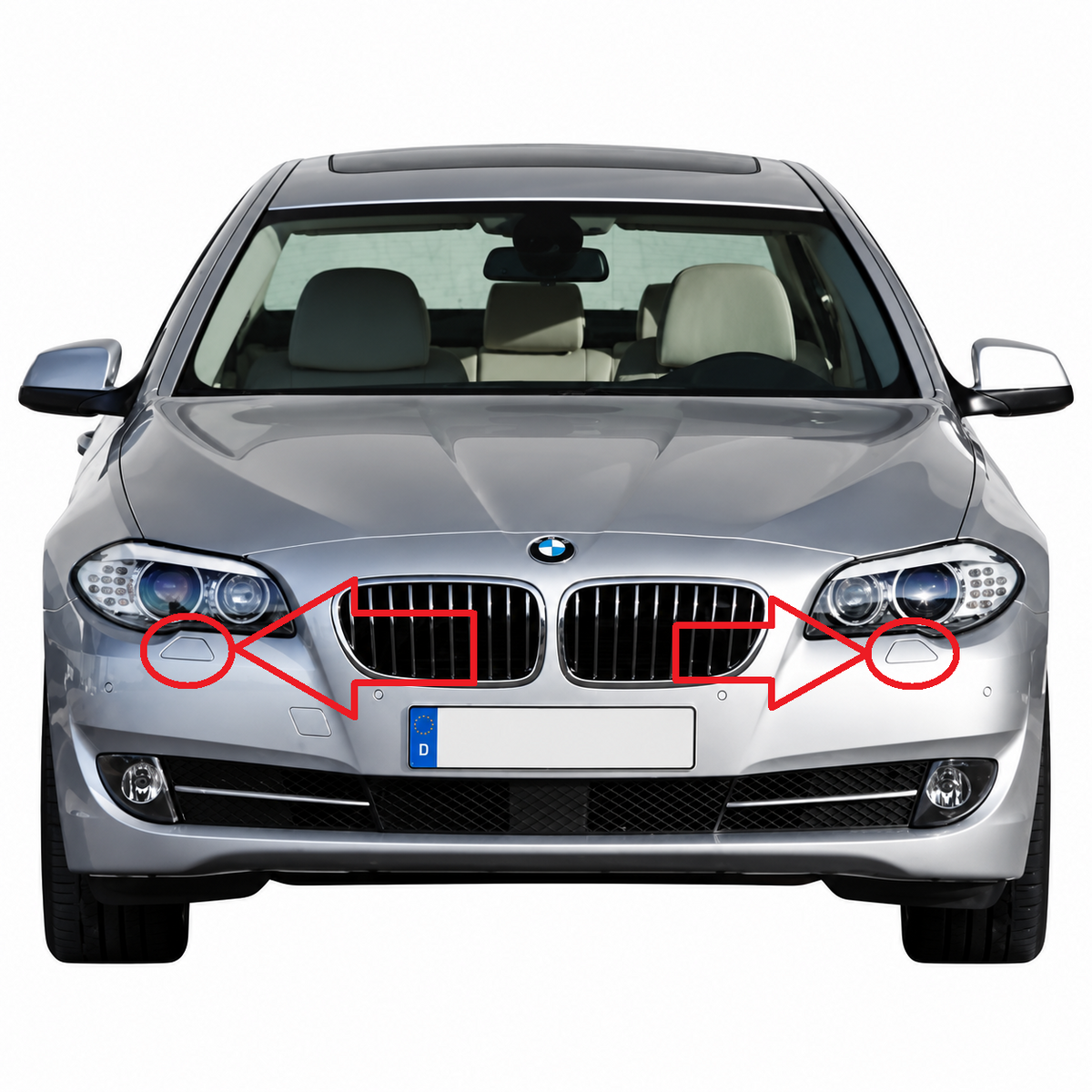 BMW 5 Series F10 / F11 Standard pre-facelift 2010-2013 капачета за пръскалки на фарове