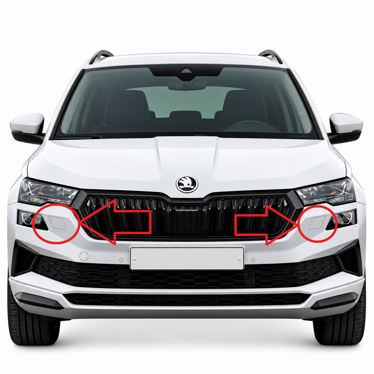 Skoda Karoq NU facelift 2022-present капачета за пръскалки на фарове