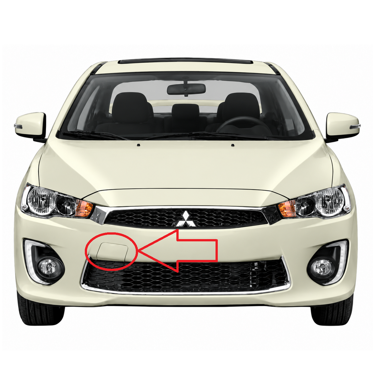 Mitsubishi Lancer X / CY facelift 2015-2017 капаче за кука за теглене