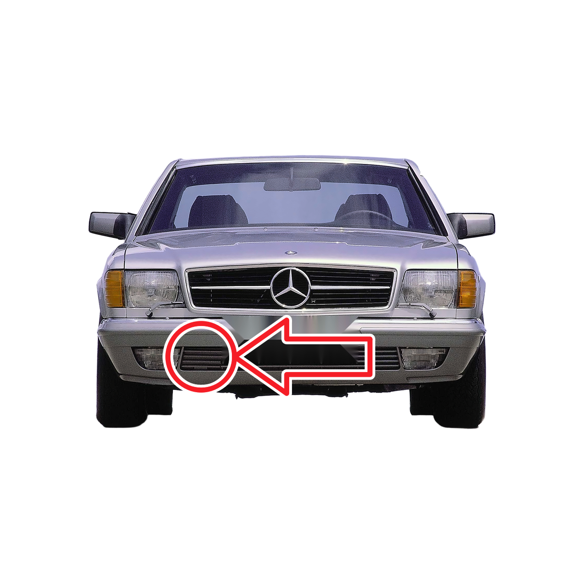 Mercedes-Benz SEC C126 pre-facelift 1981-1985 капаче за кука за теглене