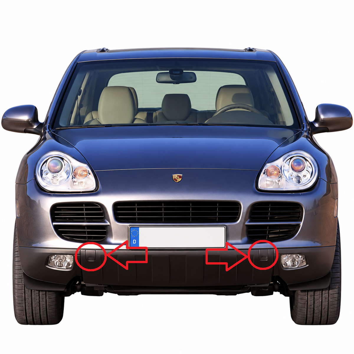 Porsche Cayenne 955 Base / S pre-facelift 2002-2006 капаче за кука за теглене