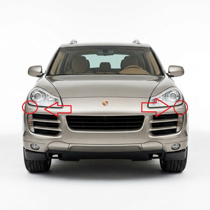 Porche Cayenne 957 Facelift 2007-2010 капачета за пръскалки на фарове (обикновена броня)