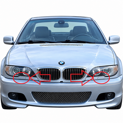 BMW 3 Series Coupe / Cabrio E46 facelift 2003-2006 капачета за пръскалки на фарове