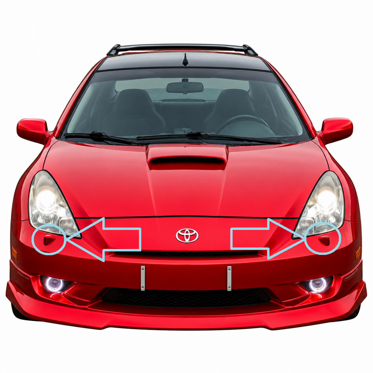 Toyota Celica VII / T23 facelift 2002-2005 капачета за пръскалки на фарове