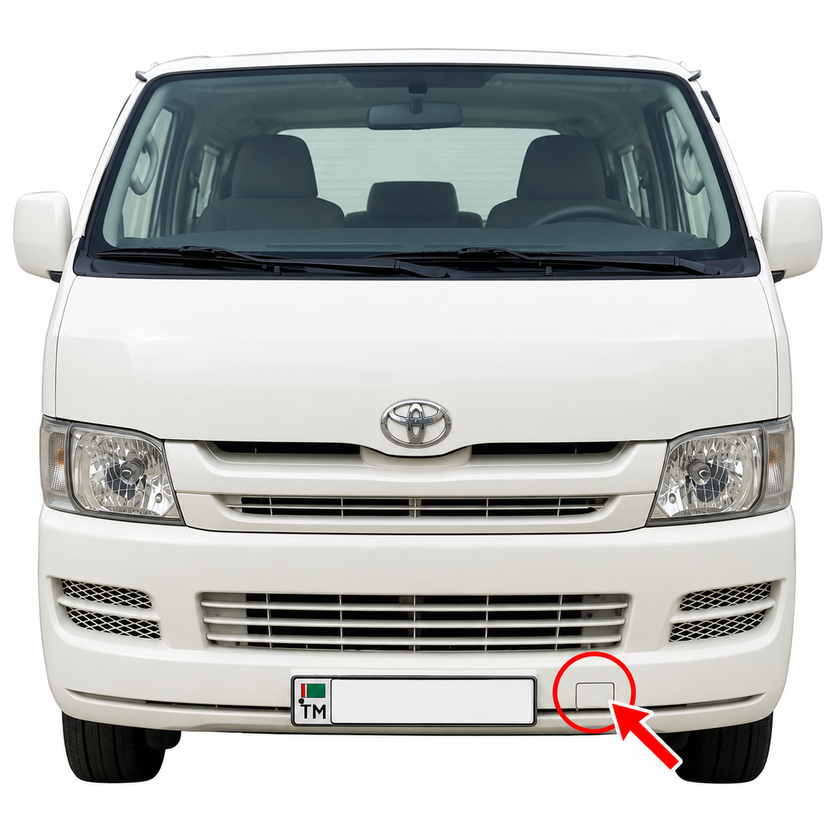 Toyota Hiace V H200 Narrow Body pre-facelift 2004-2010 капаче за кука за теглене