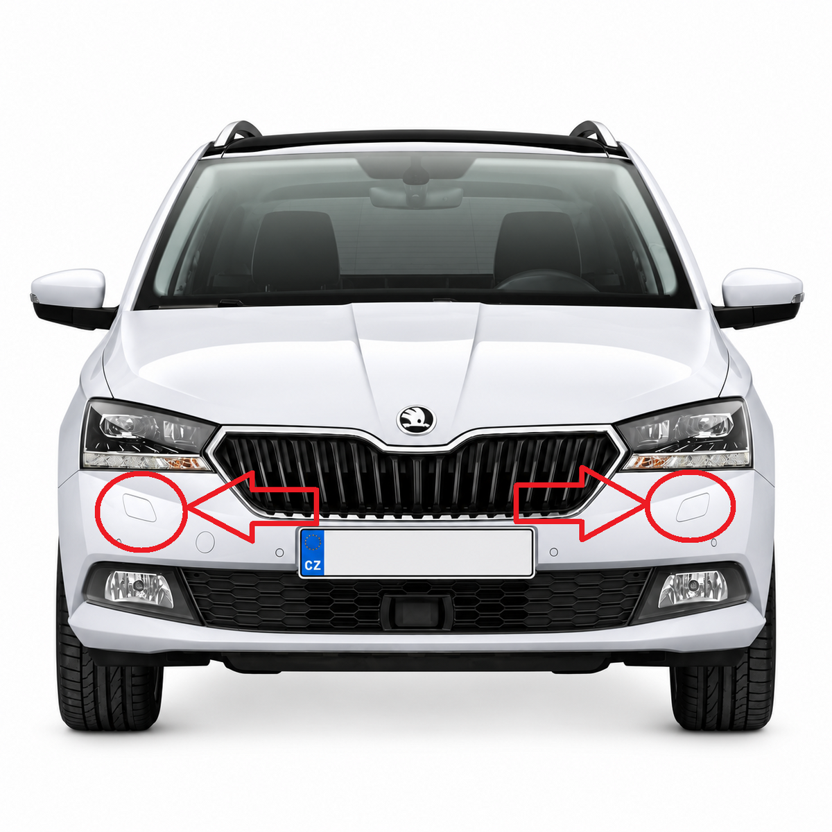 Skoda Fabia III / NJ facelift 2018-2021 капачета за пръскалки на фарове