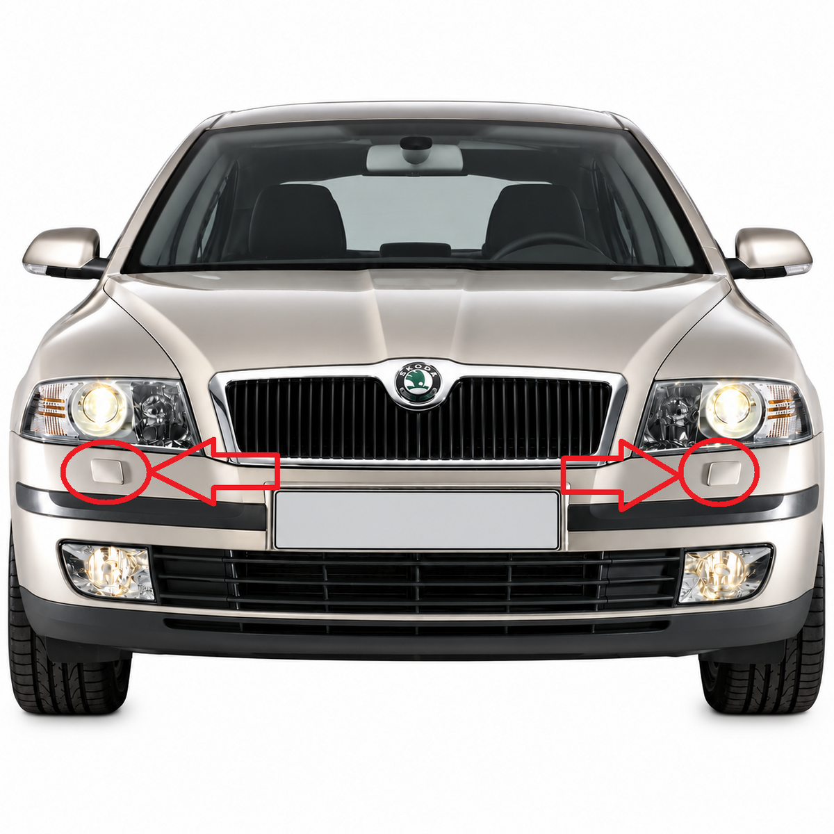Skoda Octavia II / 1Z pre-facelift 2004-2008 капачета за пръскалки на фарове