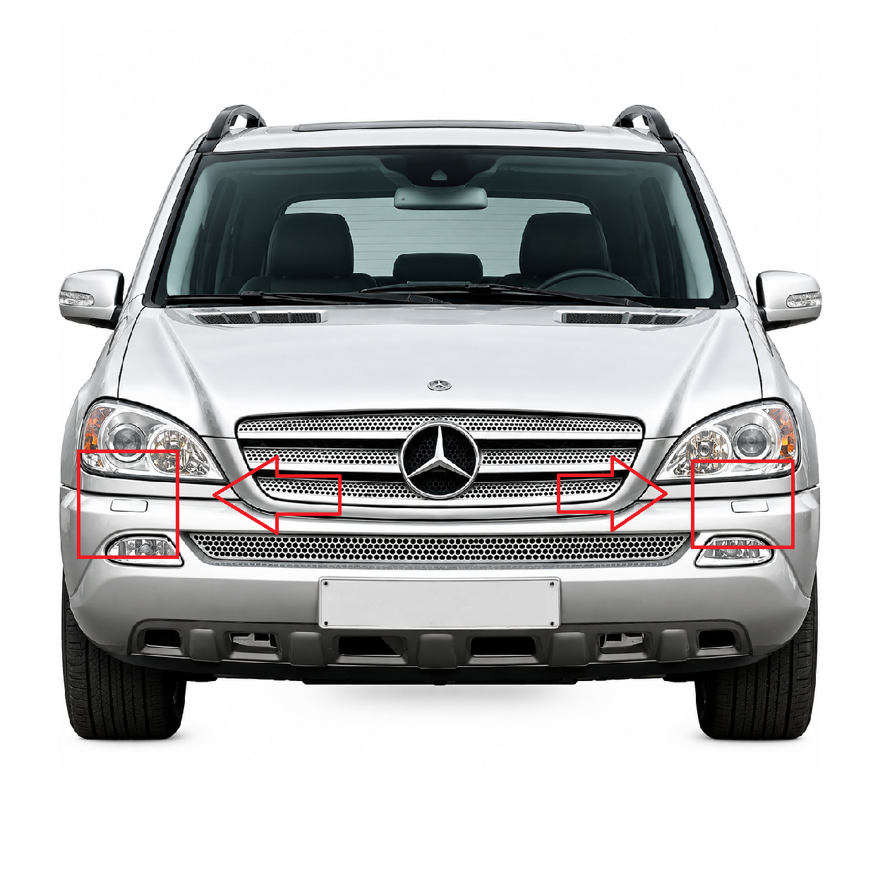 Mercedes ML W163 Facelift 2001-2005 капачета за пръскалки на фарове