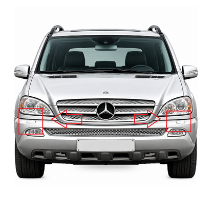 Mercedes ML W163 Facelift 2001-2005 капачета за пръскалки на фарове