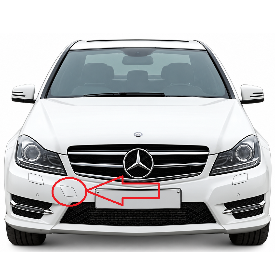 Mercedes-Benz C-Class W204 AMG Sport facelift 2011-2014 капаче за кука за теглене