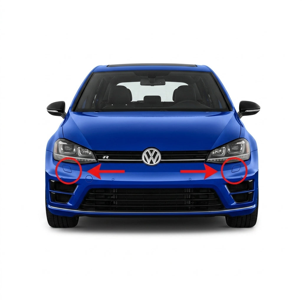 VW Golf 7.5 (MK7 facelift) R / R-Line 2017-2020 капачета за пръскалки на фарове