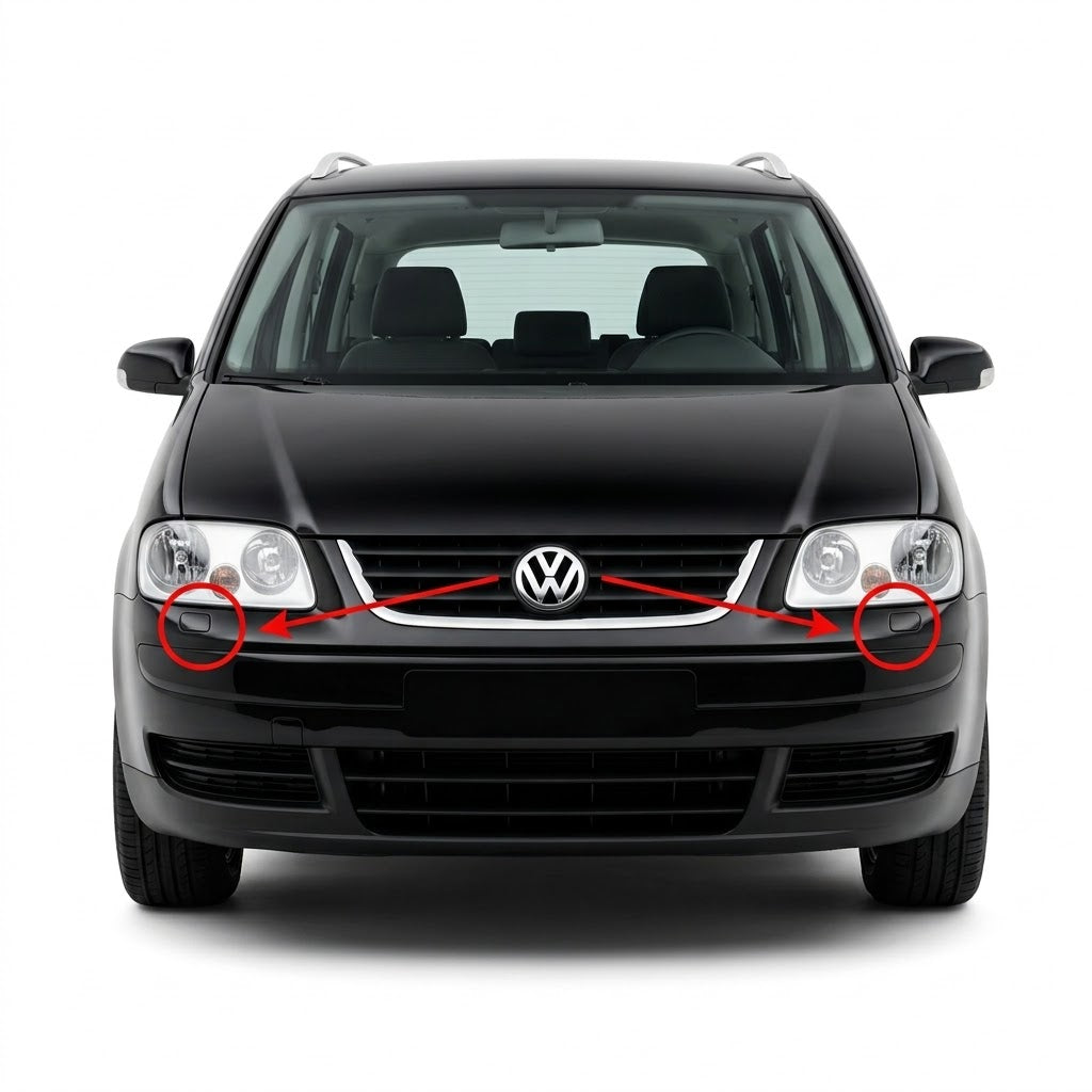 VW Touran 1 facelift 2006-2010 капачета за пръскалки на фарове