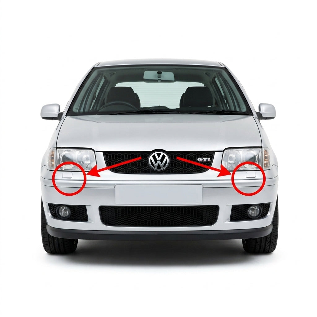 VW Polo 6N2 facelift 1999-2001 капачета за пръскалки на фарове